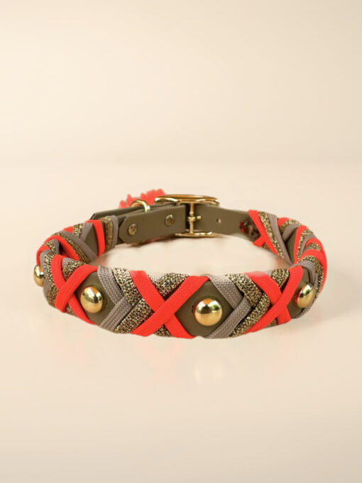 Halsband Crossline   Neon Koralle