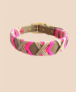 Halsband Crossline   Neon Pink