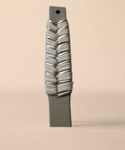 Halsband V - Line  Taupe / Goldschnur