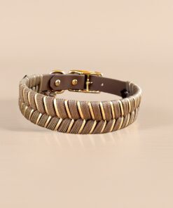 Halsband V - Line Chocolate / Goldschnur
