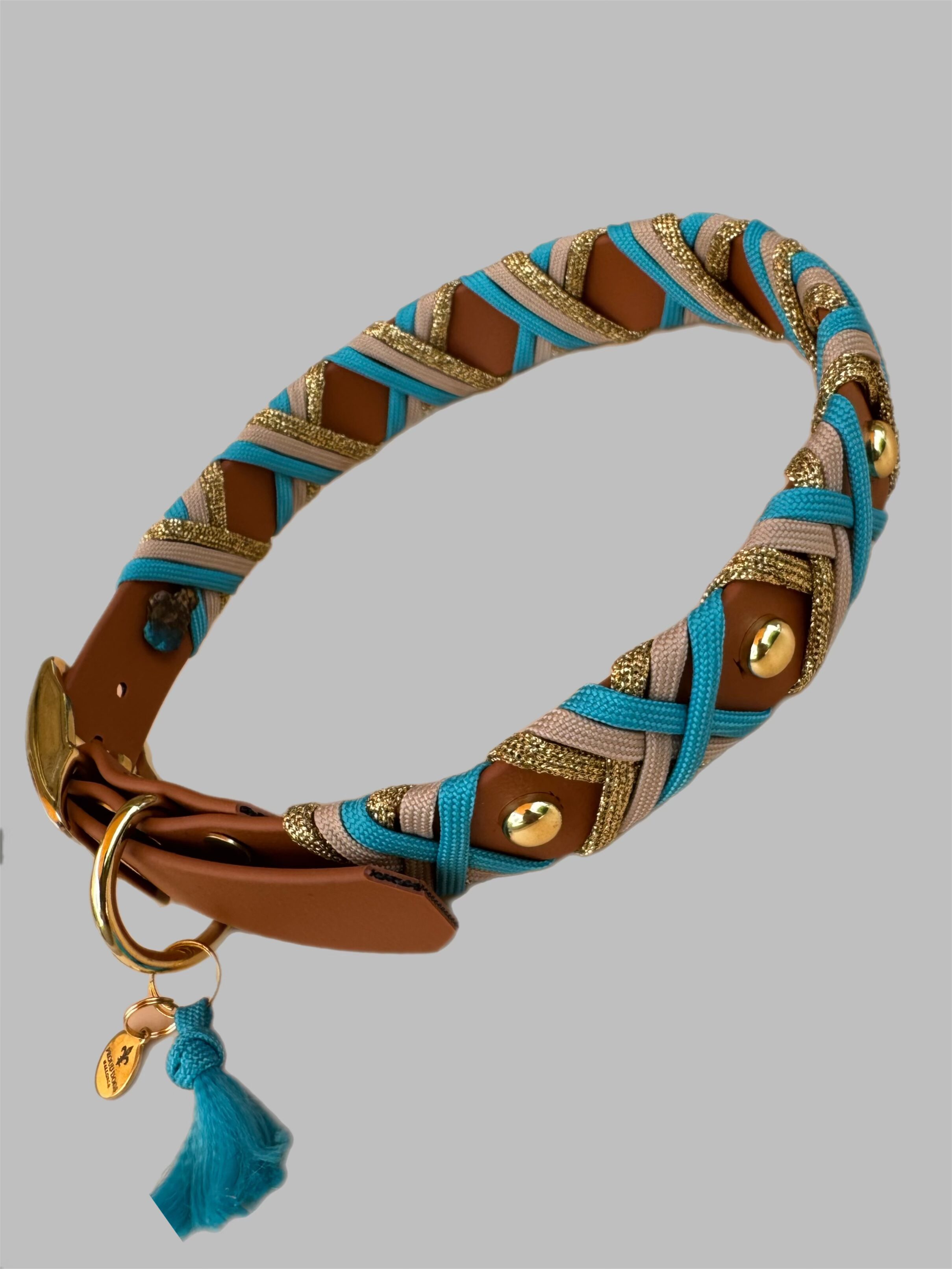 Halsband Crossline Neon Türkis – Bild 3