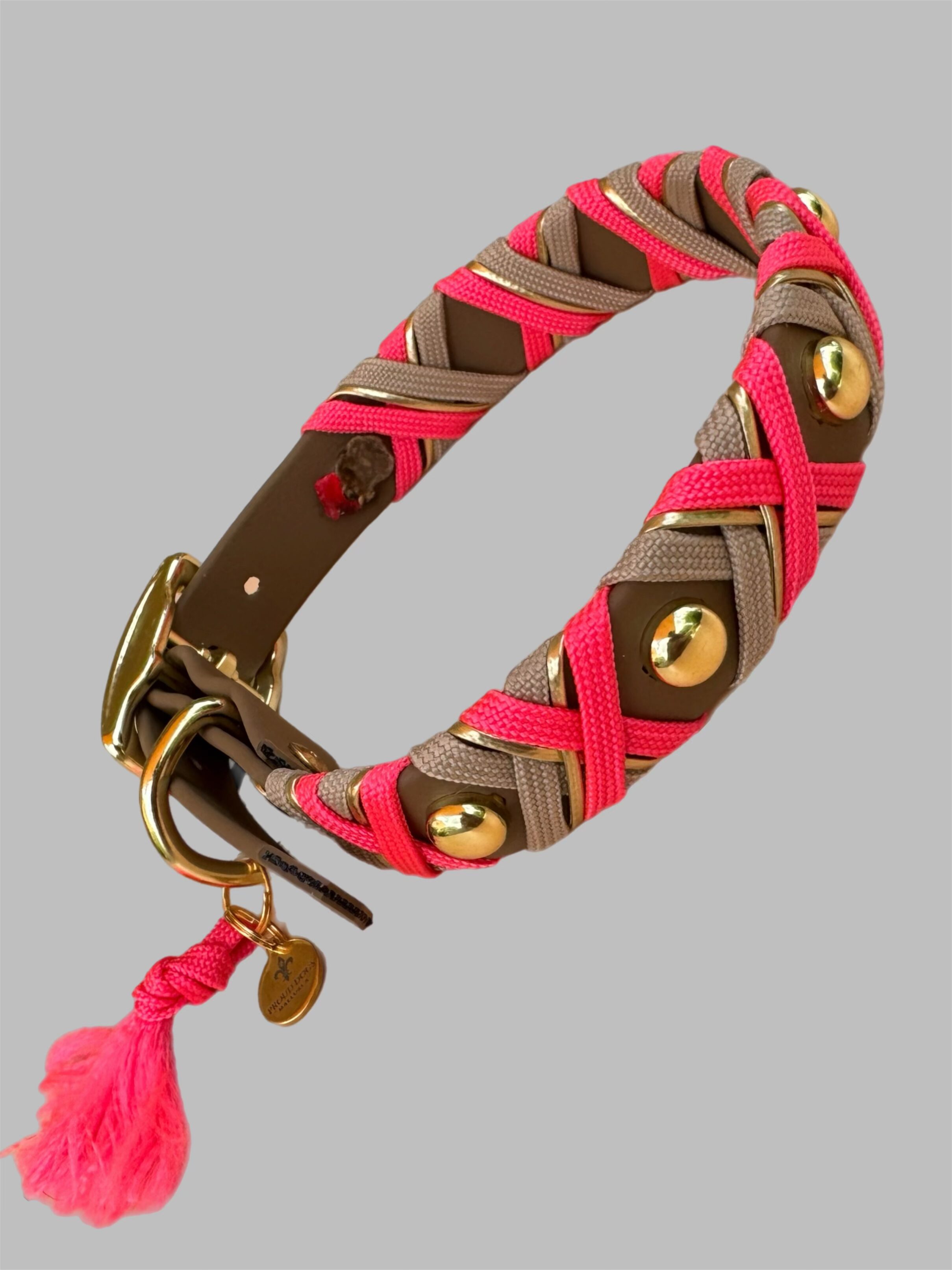 Halsband Crossline   Neon Pink