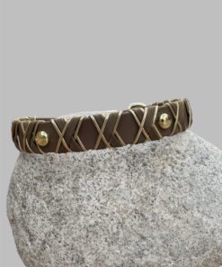 Alternative view of Halsband Crossline  Chocolate / Gold