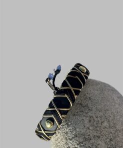 Halsband Crossline   Schwarz / Gold