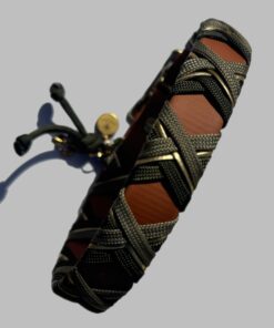 Halsband Crossline Dunkel Grün / Goldschnur / Olive