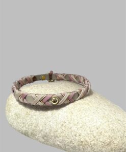 Alternative view of Schmuckhalsband / Markenbändchen Rosa / Goldschnur / Creme