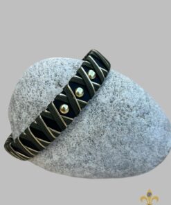 Halsband Crossline  Dark Green  / Gold