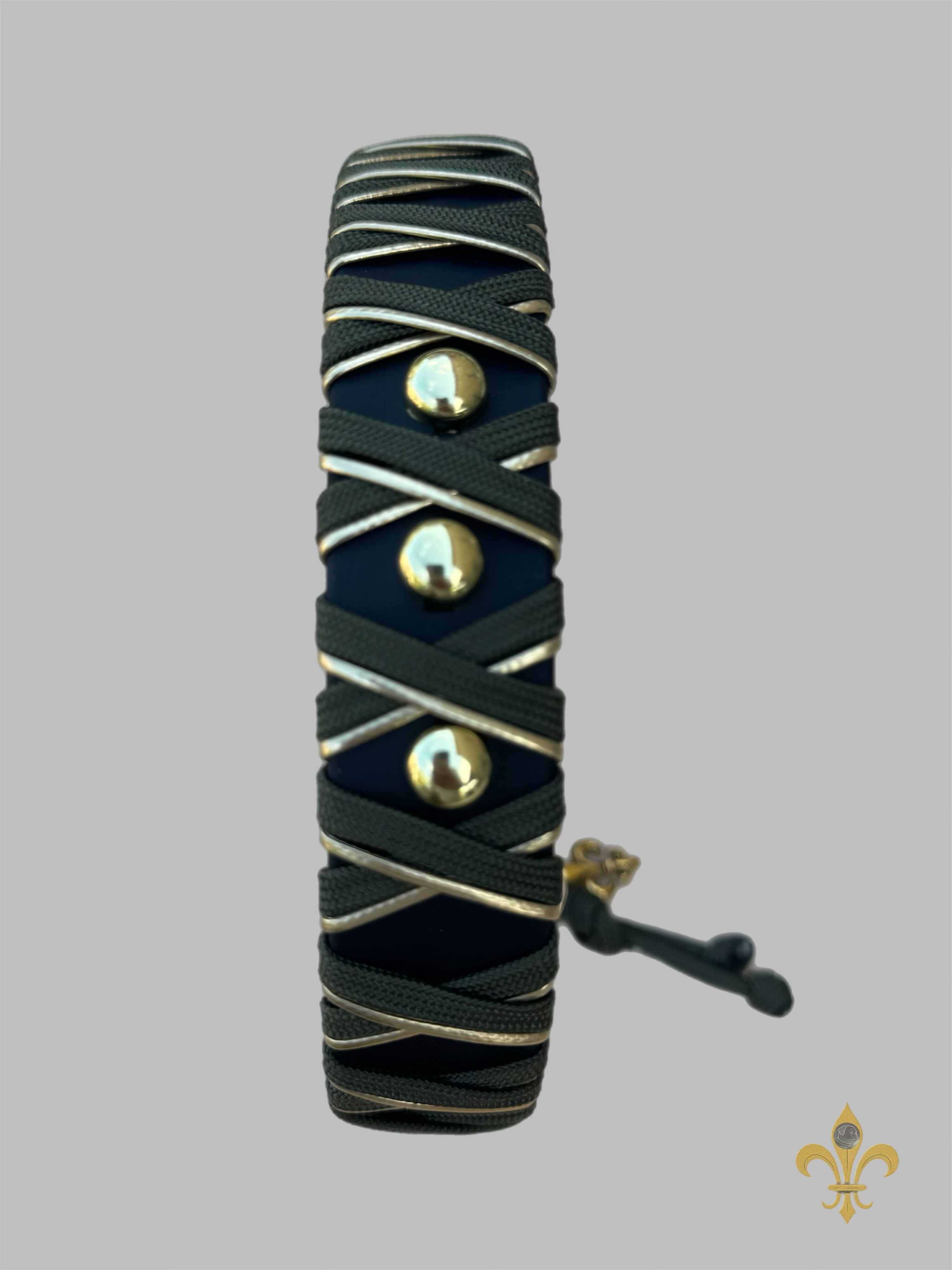 Halsband Crossline Dark Green / Gold – Bild 2