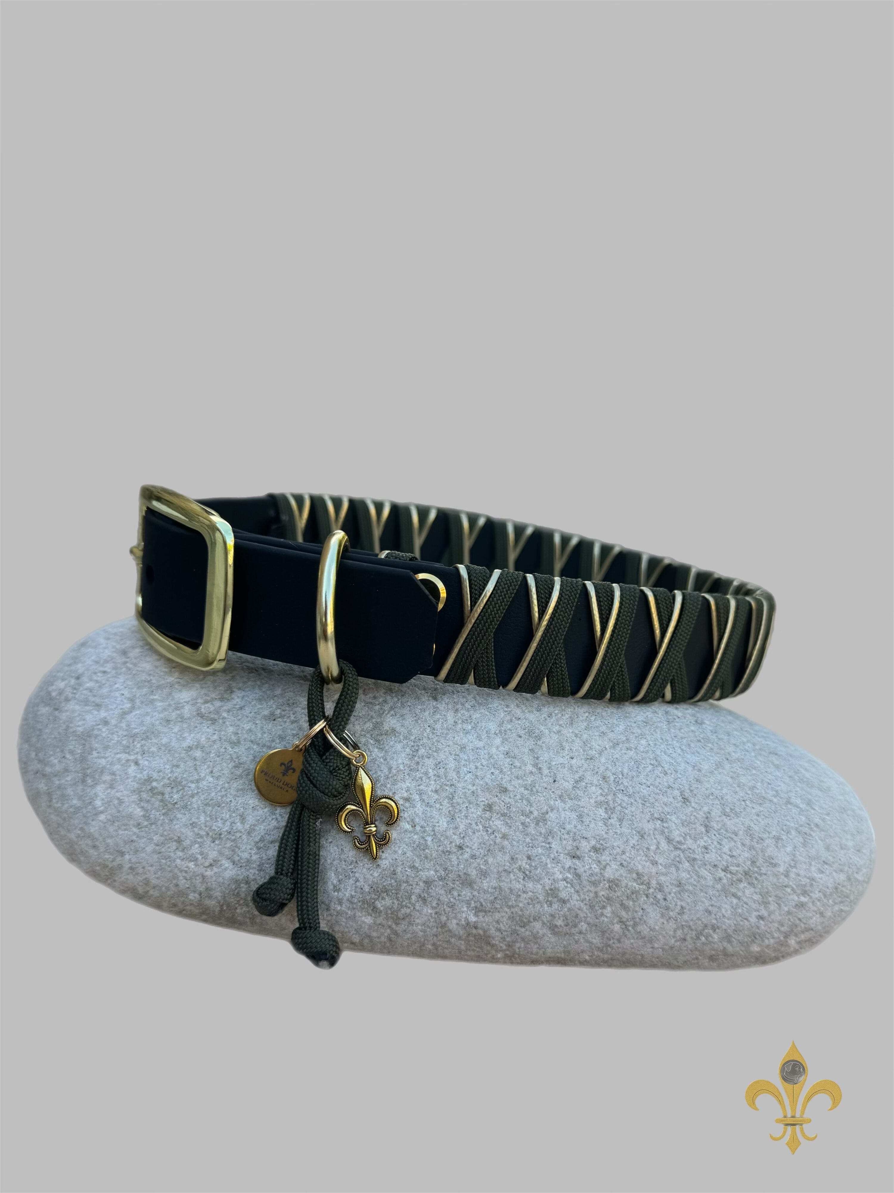 Halsband Crossline Dark Green / Gold – Bild 4