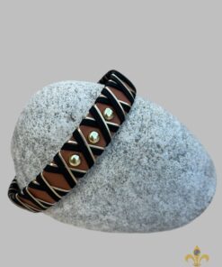 Halsband Crossline  Schwarz  / Gold