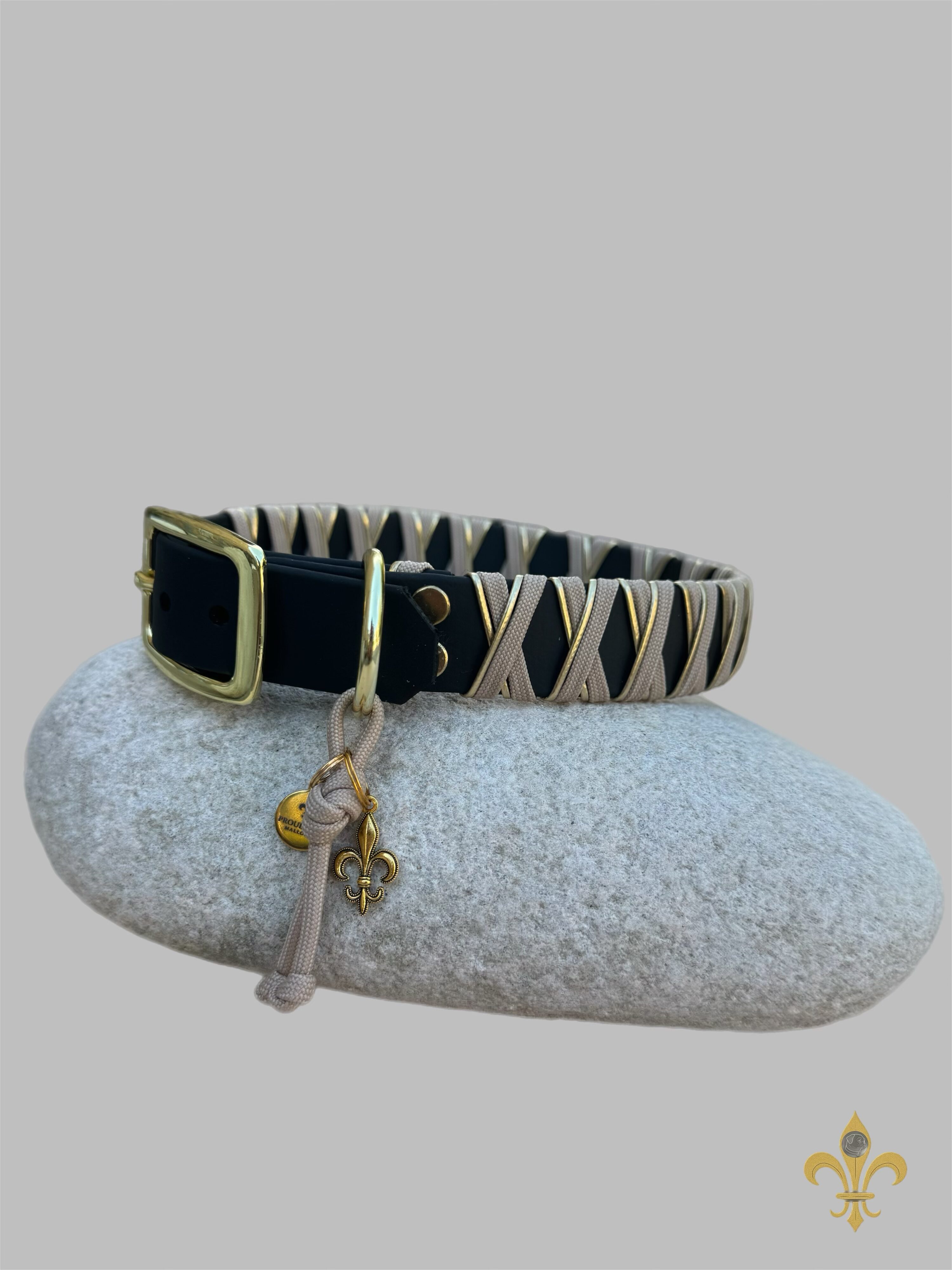 Halsband Crossline Taupe / Gold – Bild 4