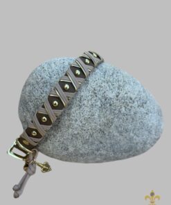 Halsband Crossline  Chocolate -  Cream / Gold