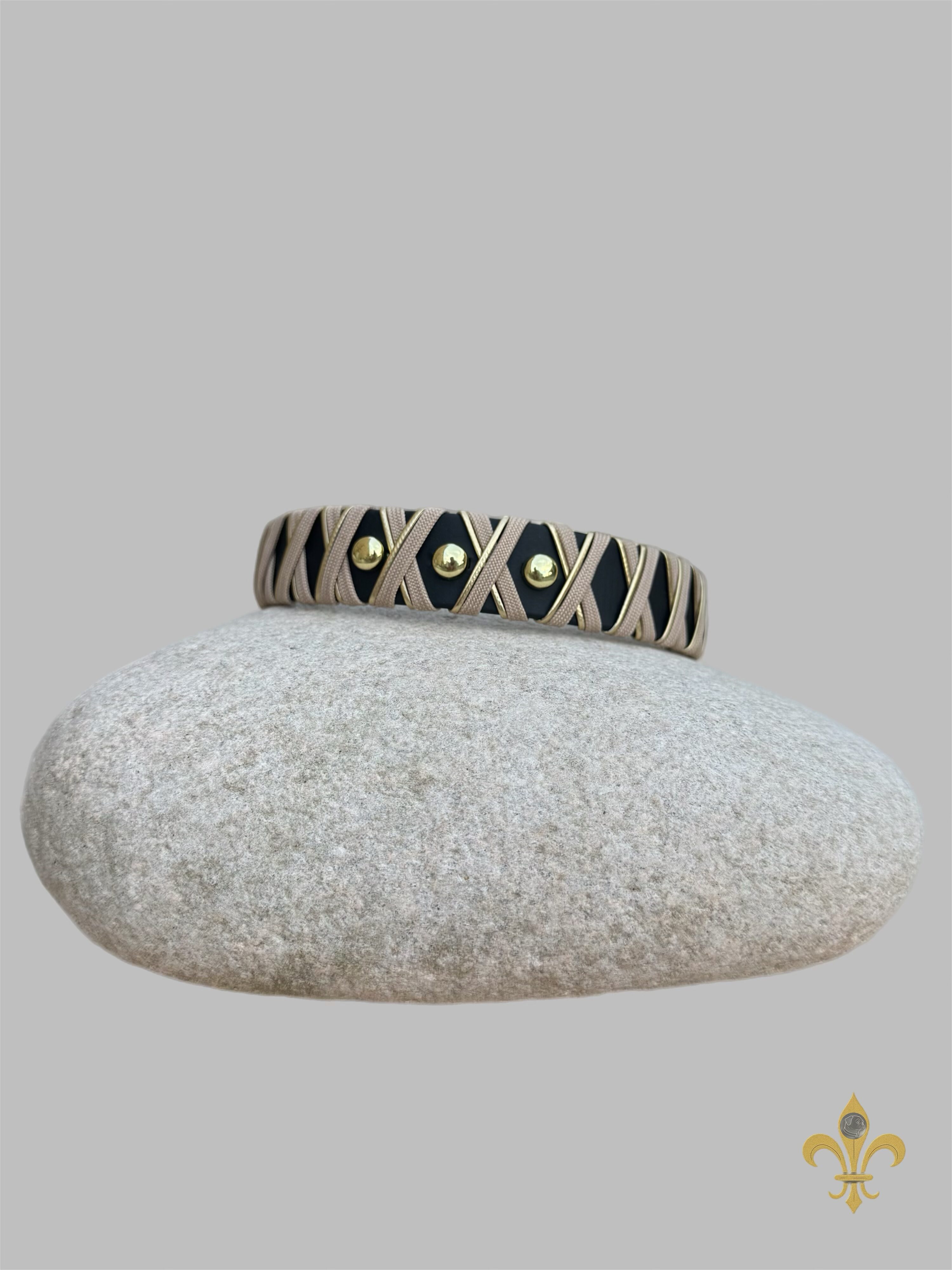 Halsband Crossline Taupe / Gold – Bild 3